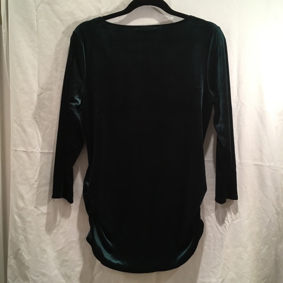 Emerald Velvet Ruched Tunic - Picture 5 of 6